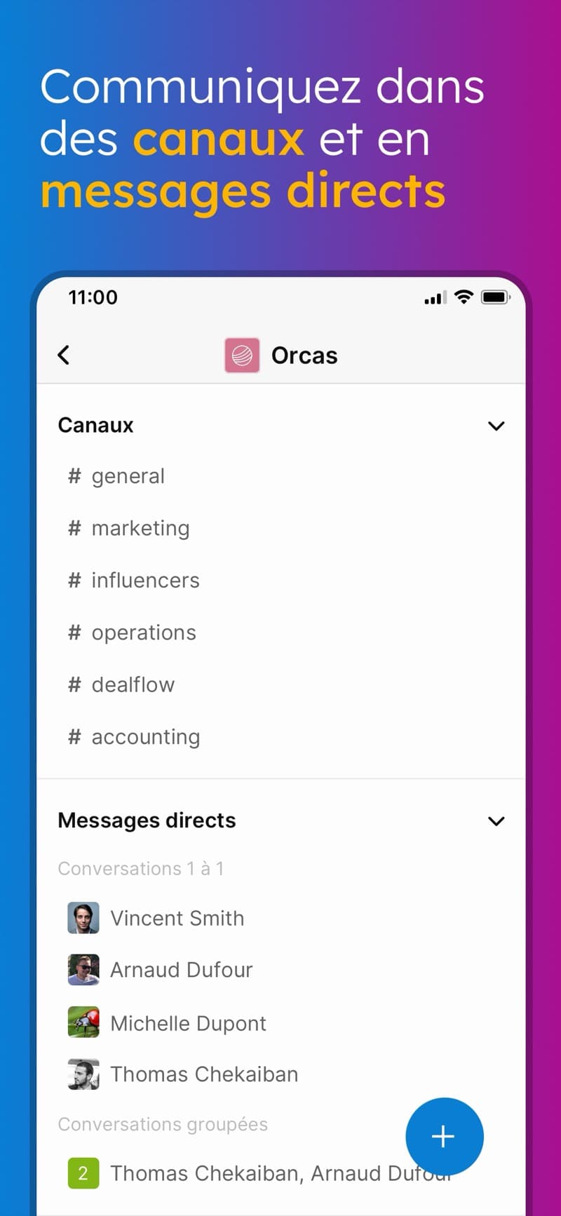 Roger — écran de l'application